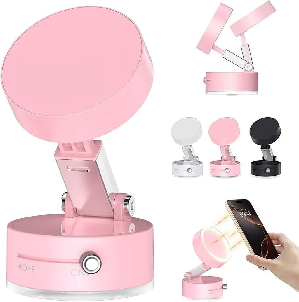 Dnxniaify Cell Phone Holder Vacuum Magnetic Adsorption for Mount Convenient Folding Suction Cup Household Lazy Holder for Multi-Purpose Scenes
