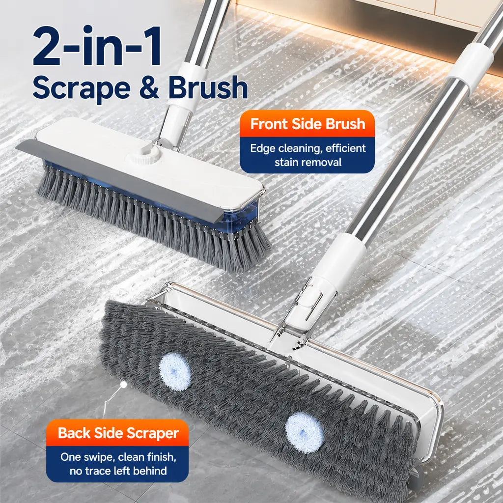 Heavy Duty Floor Scrubber with Built-in Soap Dispenser
