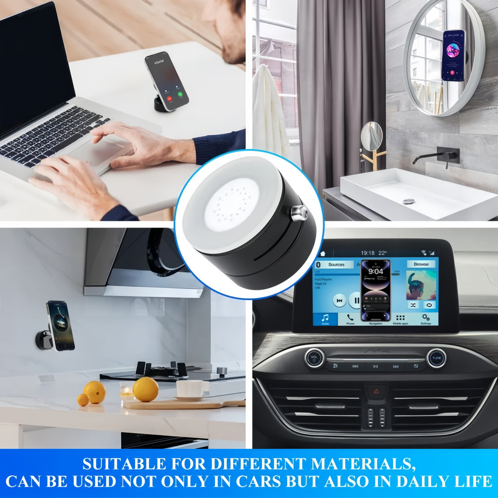 Vacuum Suction Magnetic Phone Mount | Foldable Hands-Free Holder for Car & Gym