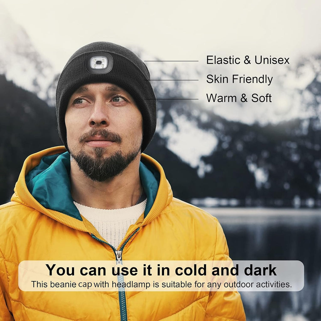 The NightOwl™ Rechargeable LED Headlamp Beanie