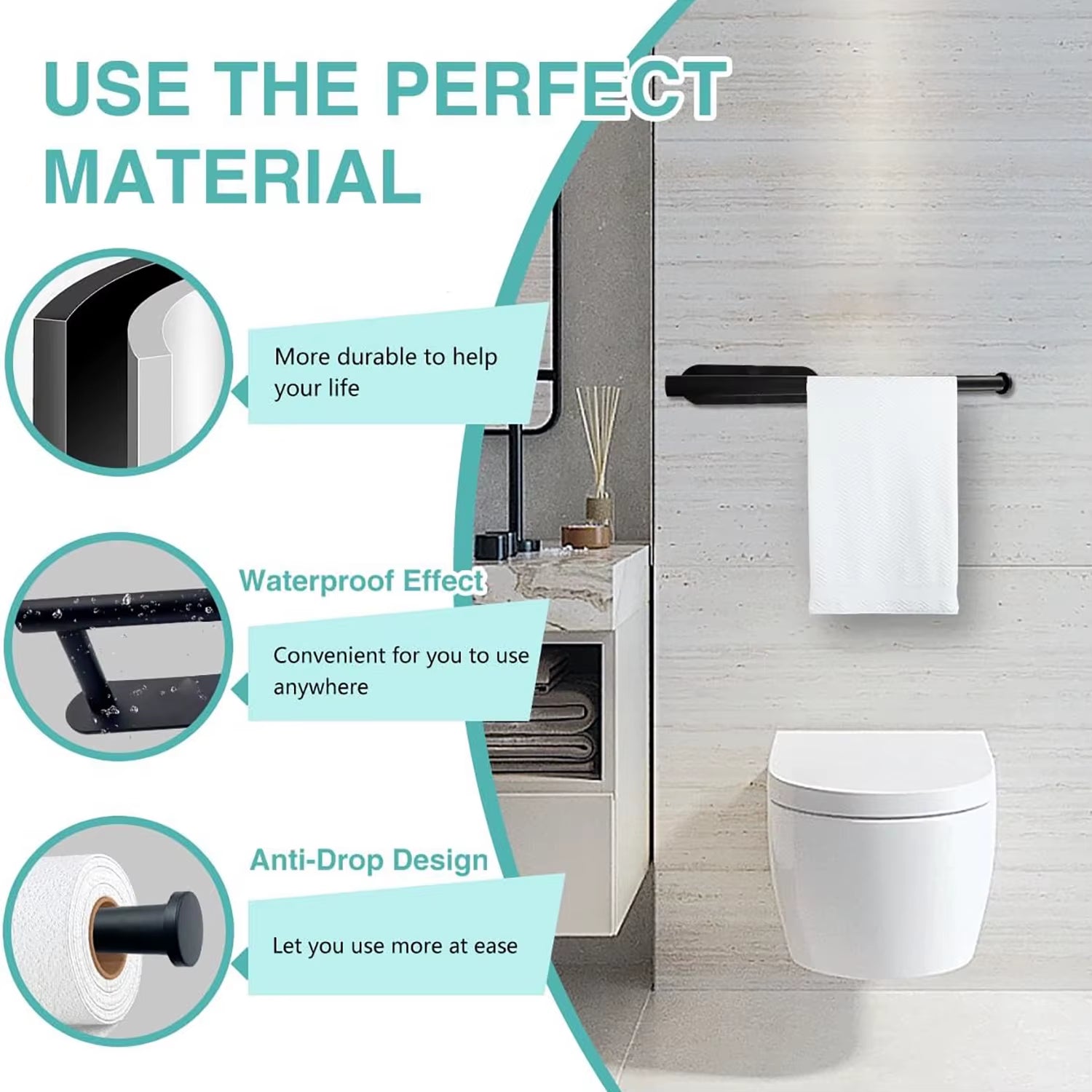 Adhesive Kitchen Paper Towel & Bathroom Roll Holder