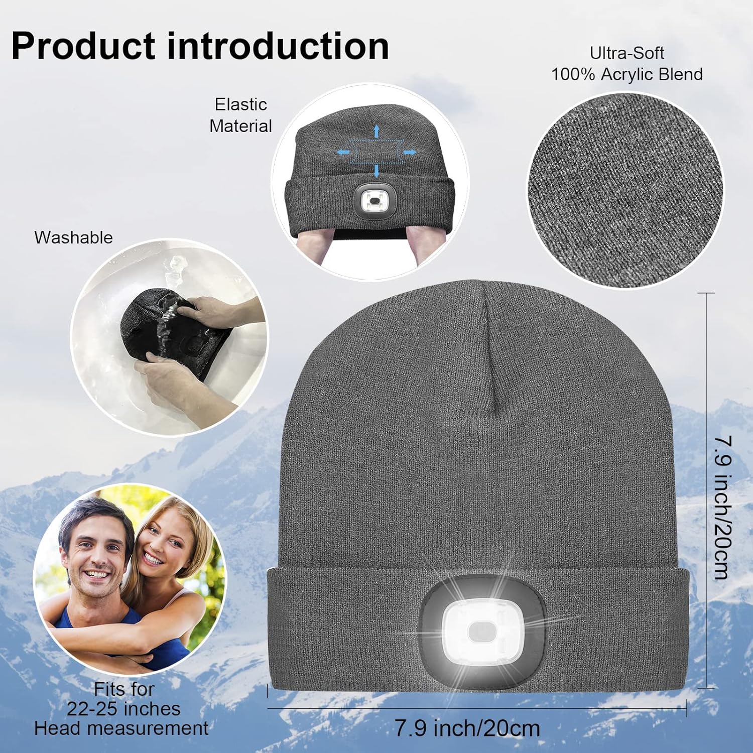 The NightOwl™ Rechargeable LED Headlamp Beanie