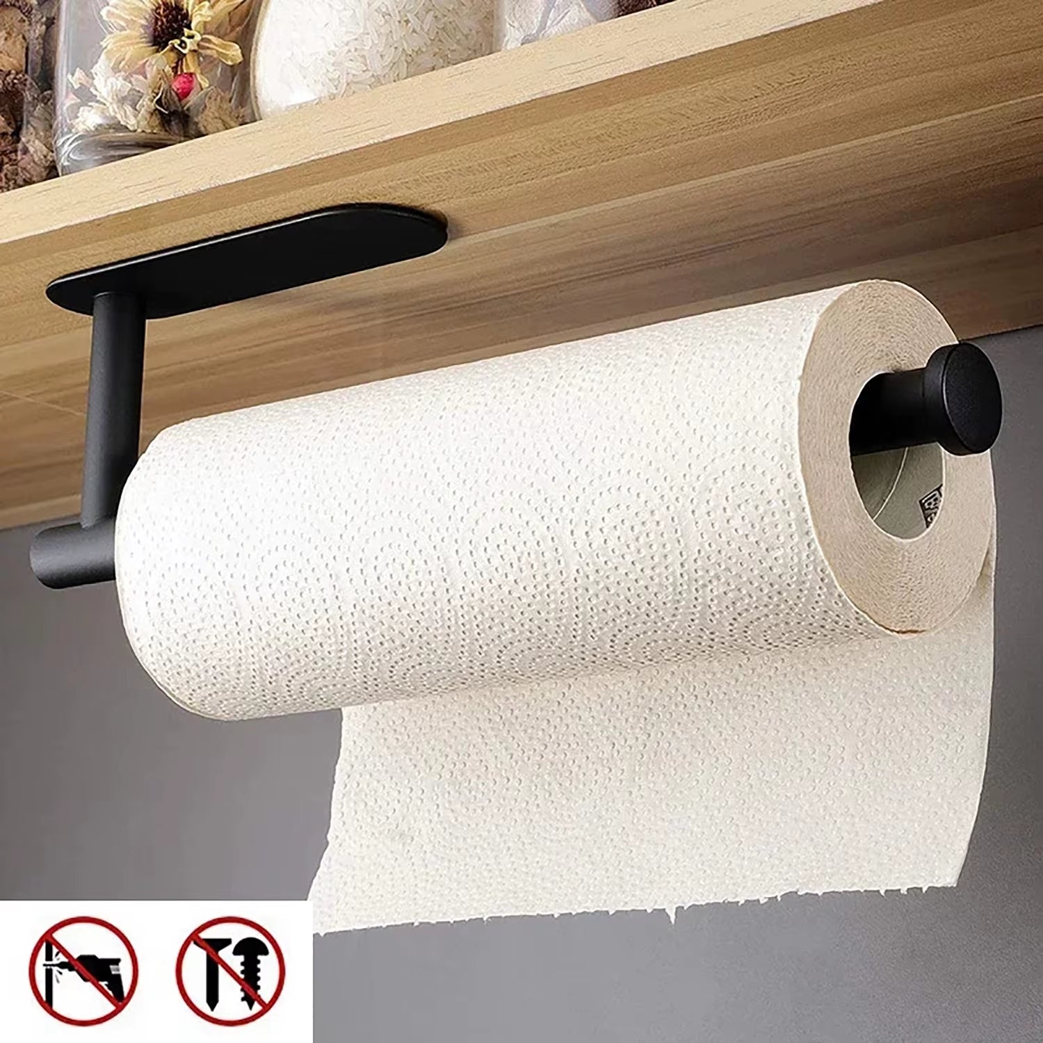 Adhesive Kitchen Paper Towel & Bathroom Roll Holder