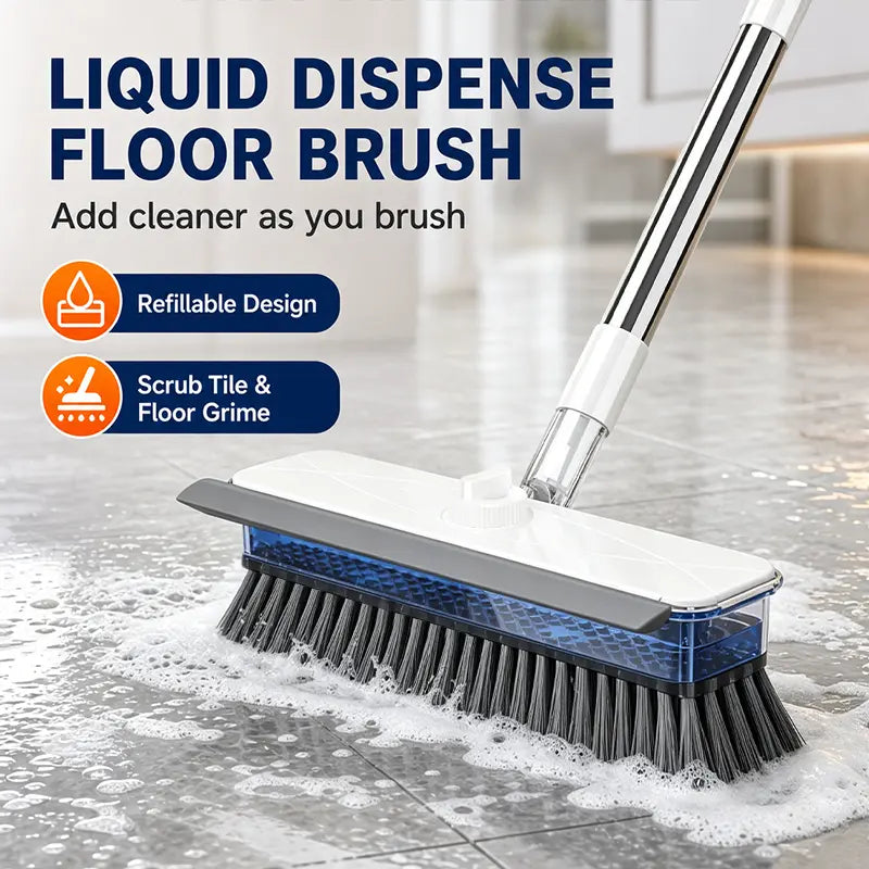 Heavy Duty Floor Scrubber with Built-in Soap Dispenser