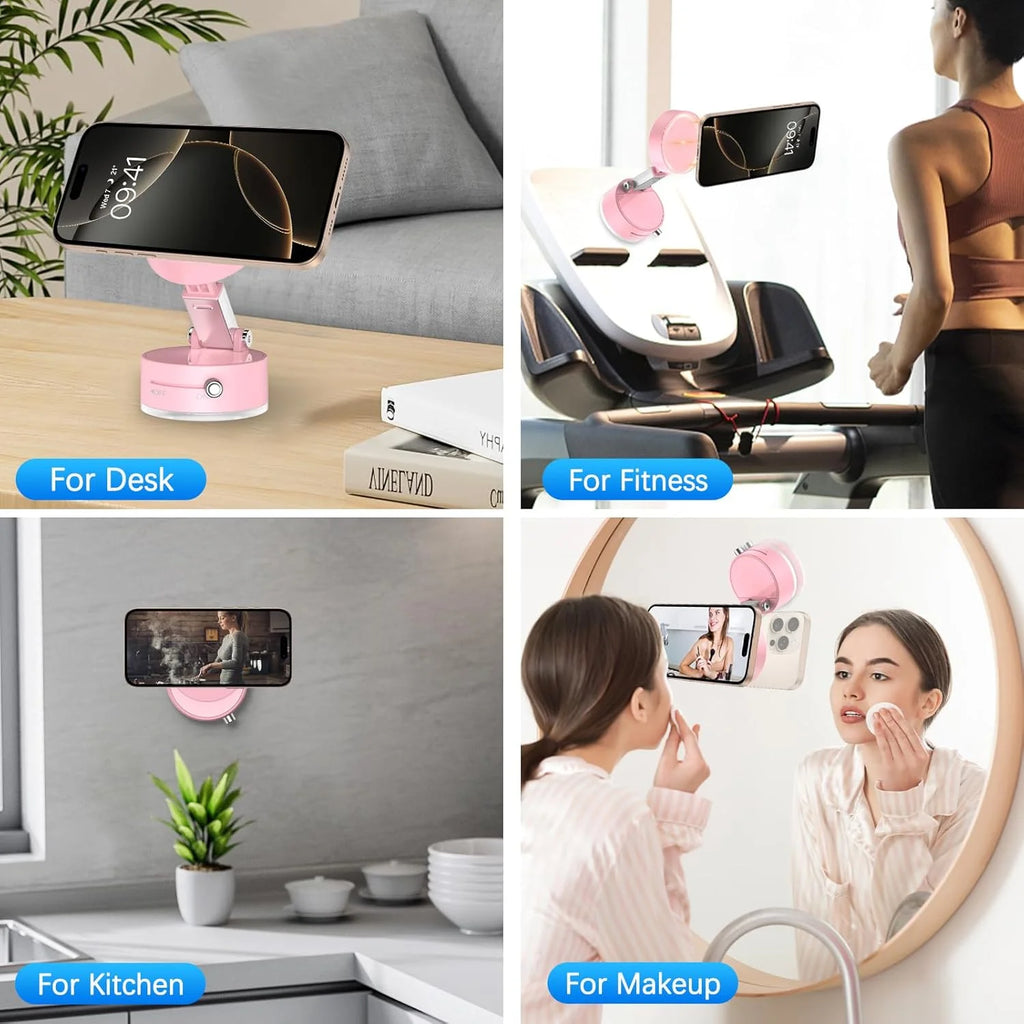 Dnxniaify Cell Phone Holder Vacuum Magnetic Adsorption for Mount Convenient Folding Suction Cup Household Lazy Holder for Multi-Purpose Scenes