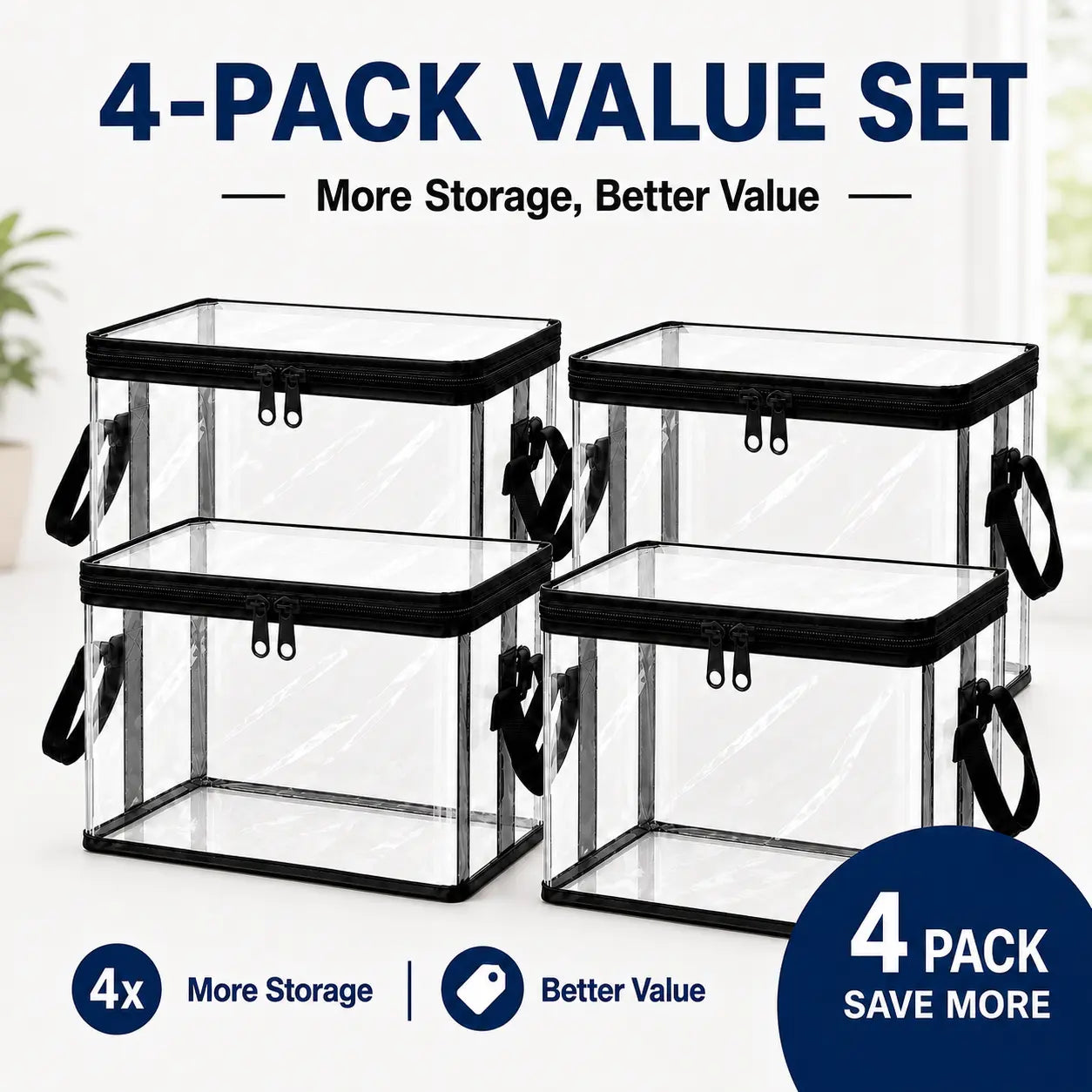 Black PVC Storage Box with Handle – Dustproof Toy Organizer for Stuffed Animals & Dolls – for Kids' Room, Playroom, Living Room, Nursery, Closet, or Birthday Gift