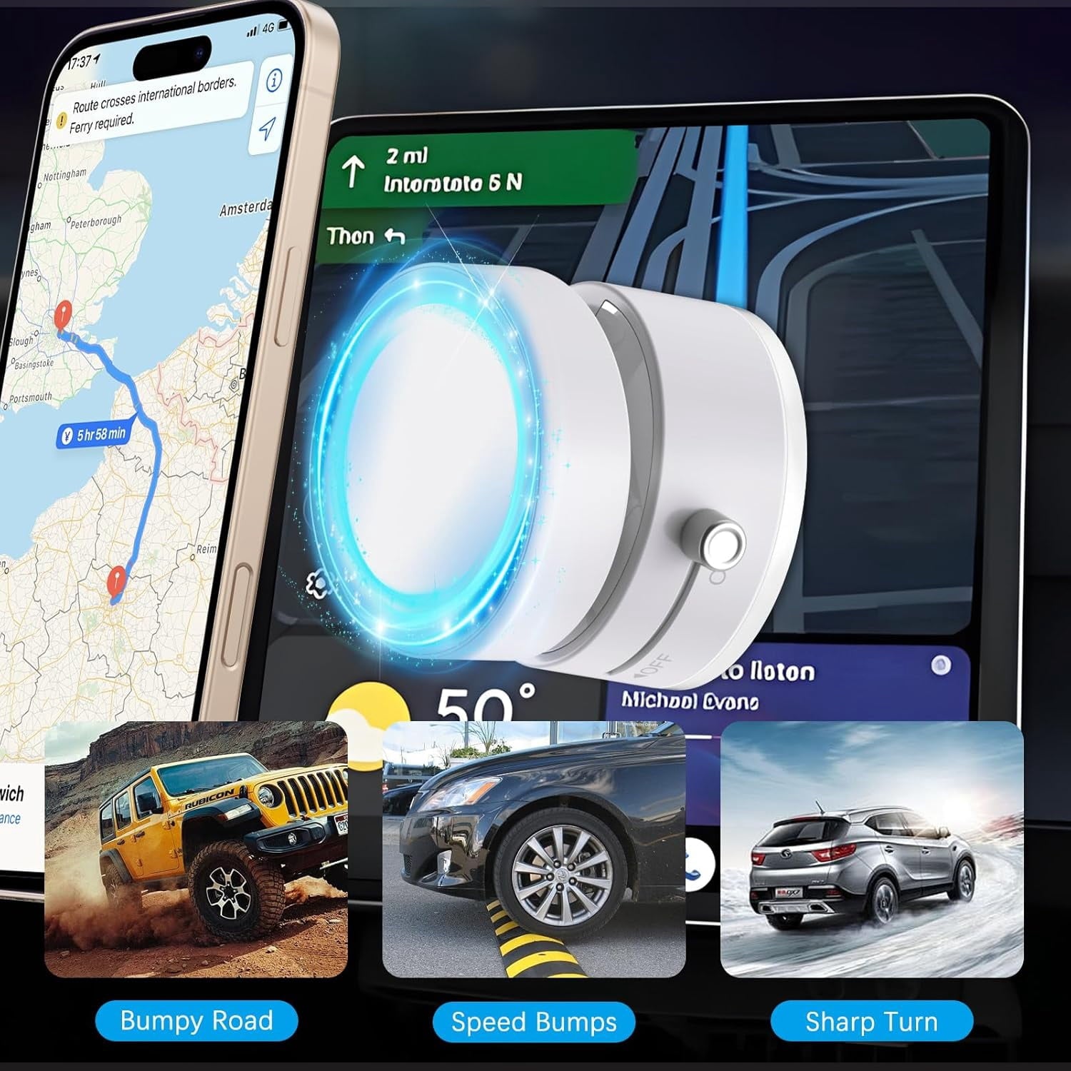 Vacuum Suction Magnetic Phone Mount | Foldable Hands-Free Holder for Car & Gym